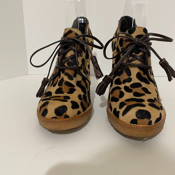 Coach Leopard Calf Hair Tullah Heels Booties 7.5 - Picture 3 of 11